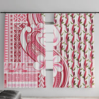 Samoa Teuila Window Curtain White Samoan Siapo Motifs