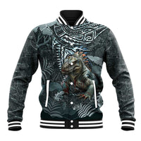 Hawaii Mo'o Lizard God Baseball Jacket Polynesian Style