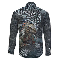 Hawaii Mo'o Lizard God Family Matching Summer Maxi Dress and Hawaiian Shirt Polynesian Style