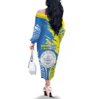 Palau Independence Day Family Matching Off The Shoulder Long Sleeve Dress and Hawaiian Shirt Happy 30th Anniversary LT05 - Polynesian Pride
