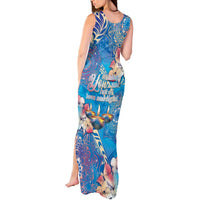 Happy Diwali Festival Tank Maxi Dress Diya Lamp Rangoli With Polynesian Pattern