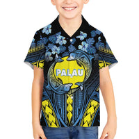 Personalised Palau Family Matching Summer Maxi Dress and Hawaiian Shirt Polynesian Dolphin Tropical Hibiscus Style LT05 Son's Shirt Black - Polynesian Pride