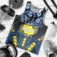 Personalised Palau Men Tank Top Polynesian Dolphin Tropical Hibiscus Style LT05 - Polynesian Pride