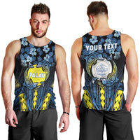 Personalised Palau Men Tank Top Polynesian Dolphin Tropical Hibiscus Style LT05 - Polynesian Pride