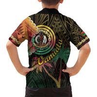Vanuatu Espiritu Santo Island Family Matching Off Shoulder Short Dress and Hawaiian Shirt Beach Landscape LT05 - Polynesian Pride