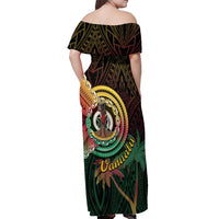 Vanuatu Espiritu Santo Island Off Shoulder Maxi Dress Beach Landscape