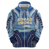 Personalised French Polynesia Bora Bora Hoodie Beach Landscape Polynesian Style