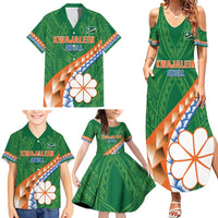 Personalised Marshall Islands Kwajalein Atoll Family Matching Summer Maxi Dress and Hawaiian Shirt Polynesian Tribal Tattoo LT05 - Polynesian Pride