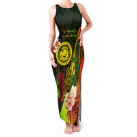 Personalised Hawaii State Motto Family Matching Tank Maxi Dress and Hawaiian Shirt Hawaiian Tribal Reggae Hammerhead Shark LT05 Mom's Dress Reggae - Polynesian Pride