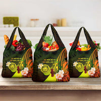 Hawaii State Motto Grocery Bag Hawaiian Tribal Reggae Hammerhead Shark LT05 3-pack One Size Reggae - Polynesian Pride