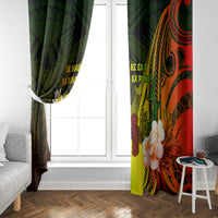 Hawaii State Motto Window Curtain Hawaiian Tribal Reggae Hammerhead Shark LT05 - Polynesian Pride