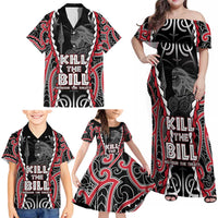 Aotearoa Waitangi Day Family Matching Off Shoulder Maxi Dress and Hawaiian Shirt Maori Warrior Tribal Tattoo LT05 - Polynesian Pride
