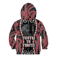 Aotearoa Waitangi Day Kid Hoodie Maori Warrior Tribal Tattoo LT05 - Polynesian Pride