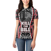 Aotearoa Waitangi Day Women Polo Shirt Maori Warrior Tribal Tattoo