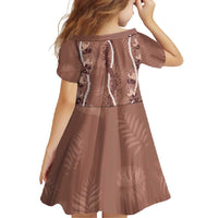Hawaii Maile Lei Family Matching Short Sleeve Bodycon Dress and Hawaiian Shirt With Brown Monstera Pattern