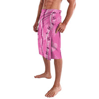 Hawaii Maile Lei Lavalava With Pink Monstera Pattern