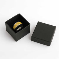 Hawaii Maile Lei Classic Ring With Yellow Monstera Pattern - Polynesian Pride