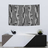 Hawaii Maile Lei Tapestry With Gray Monstera Pattern