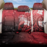 Polynesia Hammerhead Shark Back Car Seat Cover Red Tribal Pattern With Plumeria - Polynesian Pride