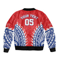 Custom Tuamotu Archipelago Bomber Jacket Polynesian Tribal Tattoo