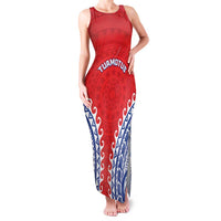 Custom Tuamotu Archipelago Family Matching Tank Maxi Dress and Hawaiian Shirt Polynesian Tribal Tattoo LT05 Mom's Dress Red - Polynesian Pride
