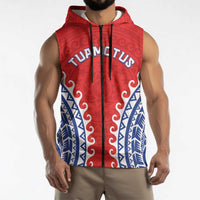 Custom Tuamotu Archipelago Sleeveless Zip Hoodie Polynesian Tribal Tattoo