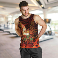 Samoa Siva Afi Festival Men Tank Top Fire Knife Dancing LT05 Green - Polynesian Pride