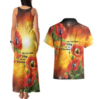 ANZAC Day Red Poppy Couples Matching Tank Maxi Dress and Hawaiian Shirt Honoring The ANZAC Spirit LT05 - Polynesian Pride