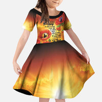 ANZAC Day Red Poppy Family Matching Off Shoulder Maxi Dress and Hawaiian Shirt Honoring The ANZAC Spirit LT05 Daughter's Dress Orange - Polynesian Pride