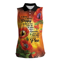 ANZAC Day Red Poppy Women Sleeveless Polo Shirt Honoring The ANZAC Spirit
