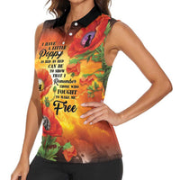 ANZAC Day Red Poppy Women Sleeveless Polo Shirt Honoring The ANZAC Spirit