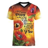 ANZAC Day Red Poppy Women V-Neck T-Shirt Honoring The ANZAC Spirit