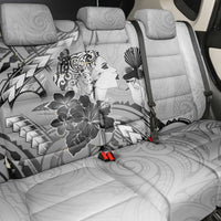Aotearoa Maori Wahine Back Car Seat Cover Fantail Bird Black Gold Marble