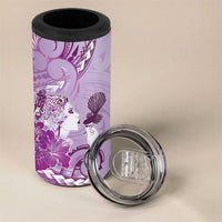 Aotearoa Maori Wahine 4 in 1 Can Cooler Tumbler Fantail Bird Purple Gold Marble LT05 - Polynesian Pride
