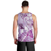 Aotearoa Maori Wahine Men Tank Top Fantail Bird Purple Gold Marble