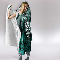 New Zealand Darts Hooded Blanket Maori Koru Dartboard Turquoise Flame LT05 - Polynesian Pride