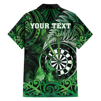 Personalised New Zealand Darts Family Matching Tank Maxi Dress and Hawaiian Shirt Maori Koru Dartboard Green Flame LT05 - Polynesian Pride