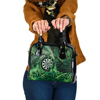 New Zealand Darts Shoulder Handbag Maori Koru Dartboard Green Flame