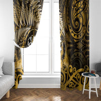 New Zealand Darts Window Curtain Maori Koru Dartboard Gold Flame LT05 - Polynesian Pride
