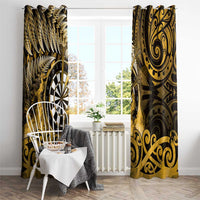 New Zealand Darts Window Curtain Maori Koru Dartboard Gold Flame LT05 - Polynesian Pride