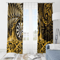 New Zealand Darts Window Curtain Maori Koru Dartboard Gold Flame LT05 - Polynesian Pride