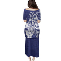 Guam Chief Quipuha Family Matching Puletasi and Hawaiian Shirt Polynesian Pattern With Guasali Flowers