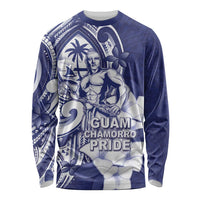 Guam Chief Quipuha Long Sleeve Shirt Polynesian Pattern With Guasali Flowers