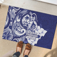 Guam Chief Quipuha Rubber Doormat Polynesian Pattern With Guasali Flowers