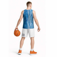 Hawaii Prince Kuhio Basketball Jersey Blue Hawaiian Lau Maia With Leis