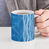 Hawaii Prince Kuhio Ceramic Mug Blue Hawaiian Lau Maia With Leis