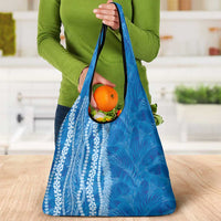 Hawaii Prince Kuhio Grocery Bag Blue Hawaiian Lau Maia With Leis