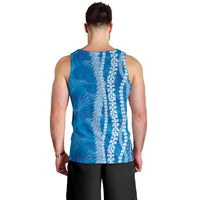 Hawaii Prince Kuhio Men Tank Top Blue Hawaiian Lau Maia With Leis