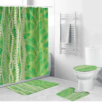 Hawaii Prince Kuhio Bathroom Set Lime Green Hawaiian Lau Maia With Leis