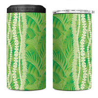 Hawaii Prince Kuhio 4 in 1 Can Cooler Tumbler Lime Green Hawaiian Lau Maia With Leis